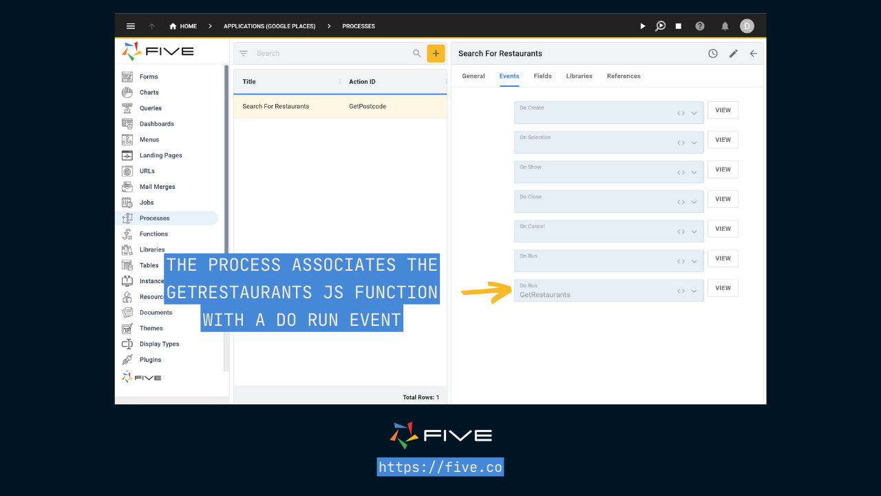 Five.Co - Google Maps API Application - Process and Do Run