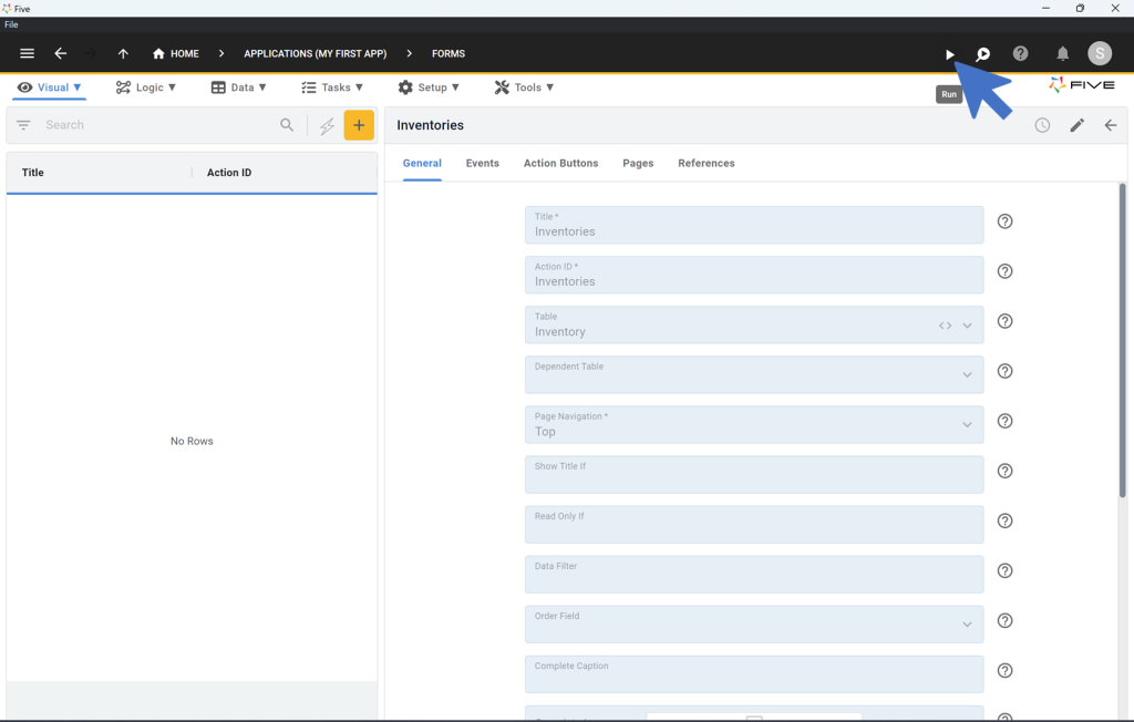 Five.Co - Excel to Web App - Launching the Application